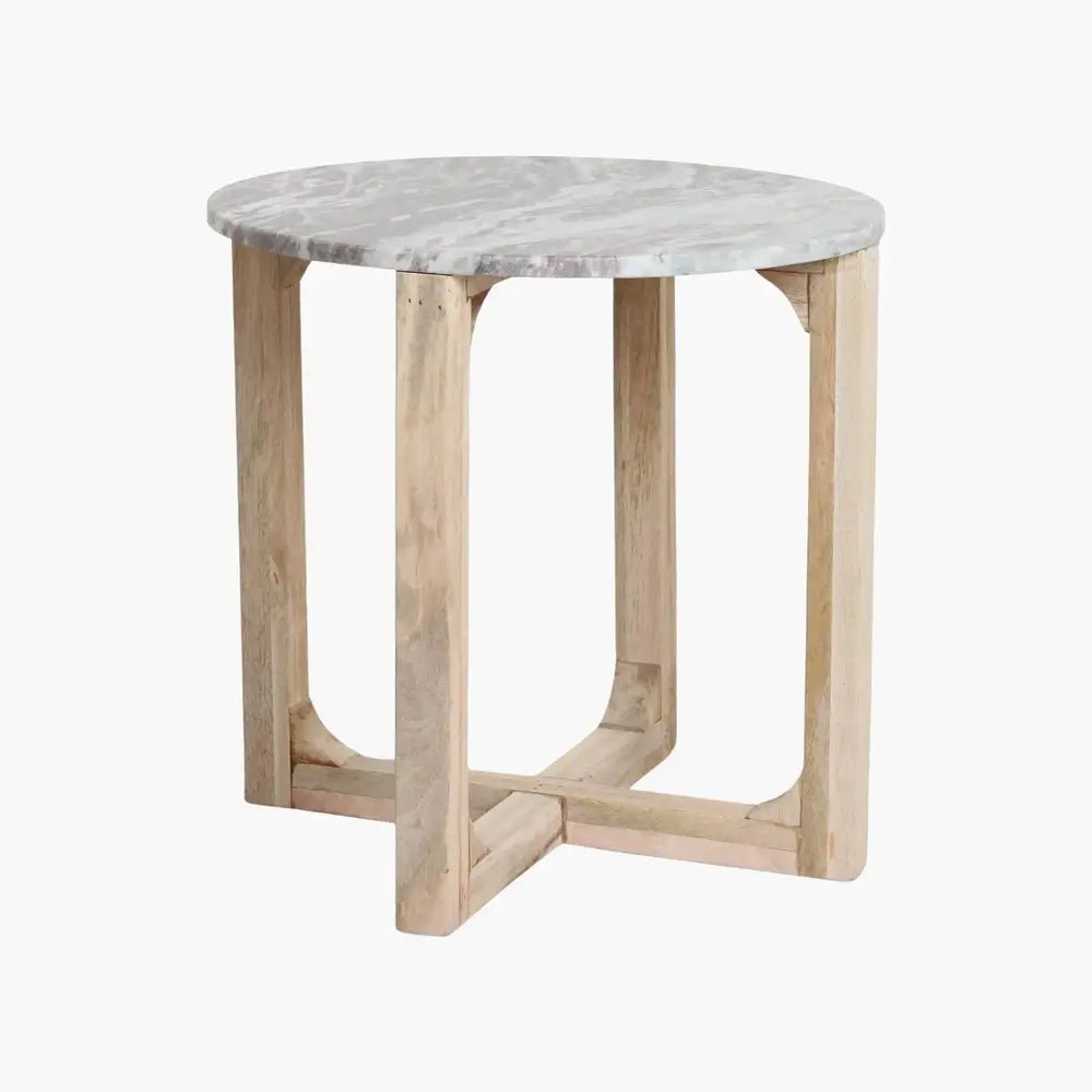 Runder Ablagetisch brauner Naturstein – erdiges Design für jeden Raum