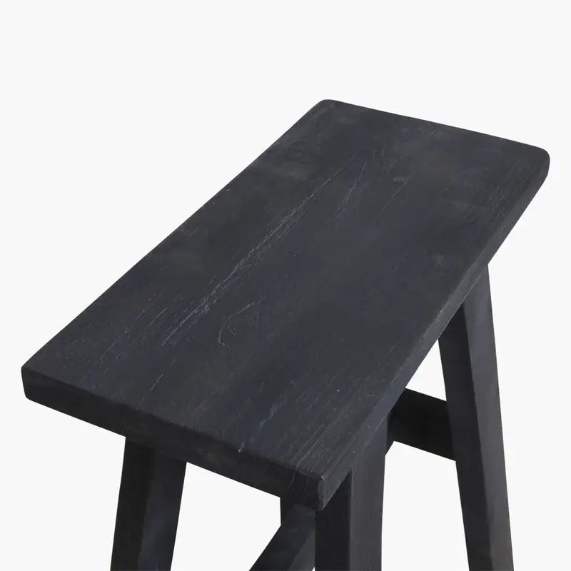 Beistellhocker Holz schwarz – Factory