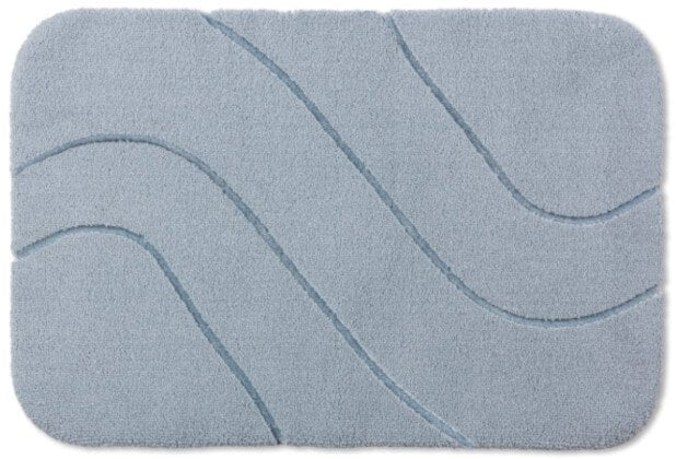 Rhomtuft Maß-Badteppich, Bahama, Wellenform, Hoch-Tief, Aquamarin-Blau: Hochwertiger Teppich nach Maß für Ihr Badezimmer.