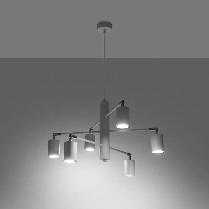 Minimalistische weiße Pendelleuchte im Spot-Design mit klarer, moderner Linienführung