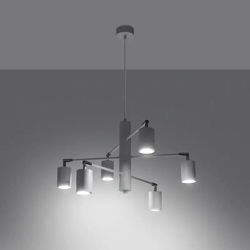 Minimalistische weiße Pendelleuchte im Spot-Design mit klarer, moderner Linienführung