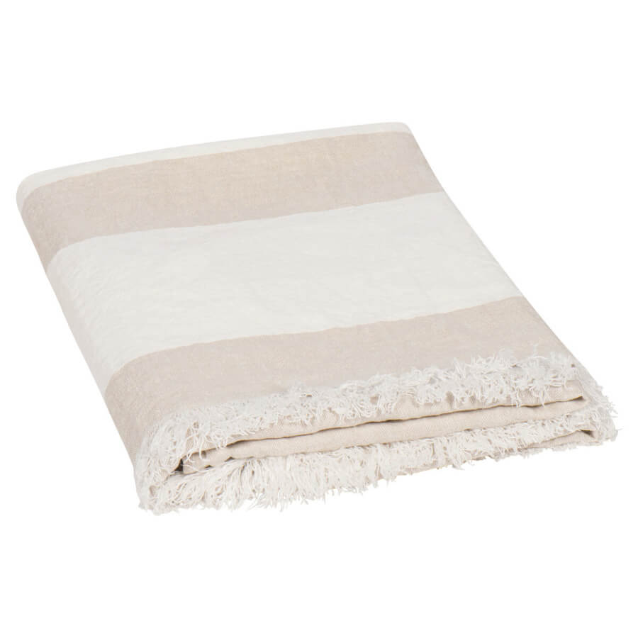Leinenplaid in Natur-Offwhite: Das Leinenplaid "Kate" in Natur-Offwhite bringt natürliche Eleganz in Ihr Zuhause.