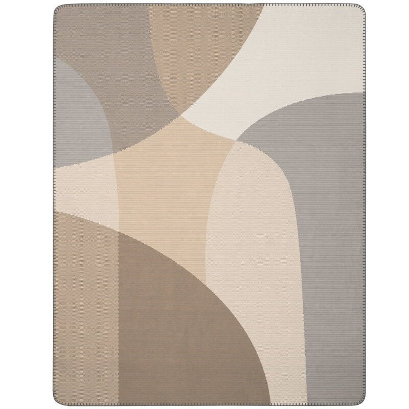 Kuscheldecke Lava Light modern – Sofadecke in Beige-Grau gemustert
