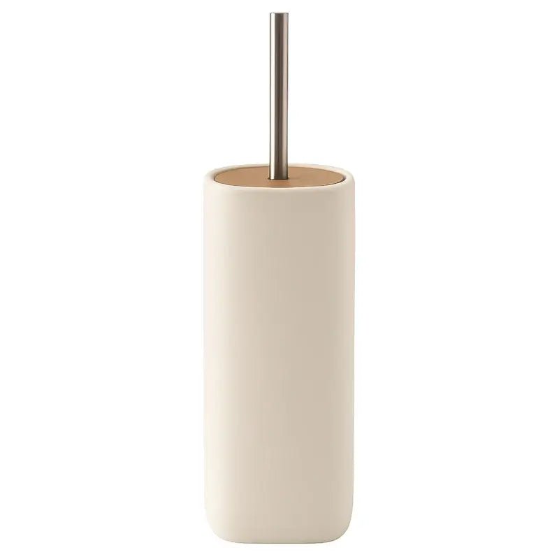 Toilettenbürste Oscar aus Keramik und Holz in Offwhite – stilvolle WC-Bürste für ein modernes Badezimmer
