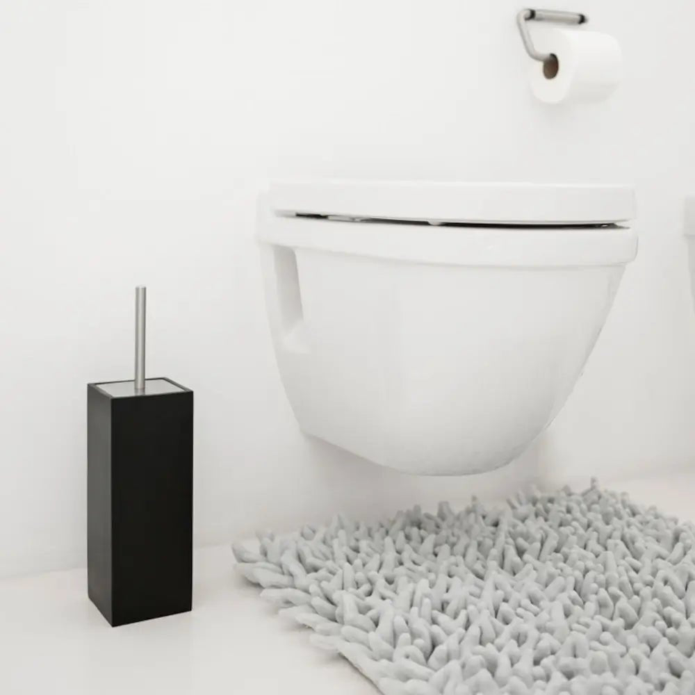 WC-Bürste Moon in Schwarz von Aquanova aus Polyresin – moderne und stilvolle Toilettenbürstengarnitur für ein elegantes Badezimmer.