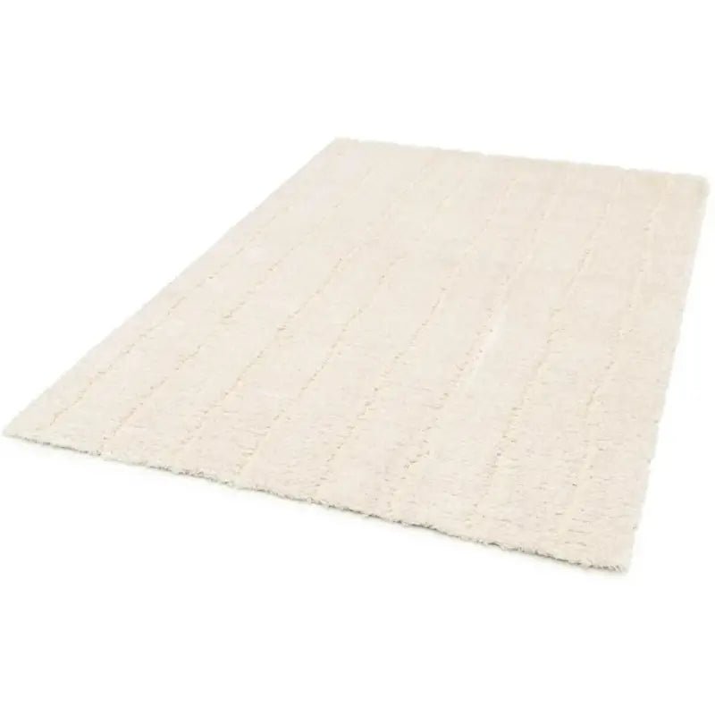 Teppich Maël in Creme mit weicher Hochtief-Struktur und dezenten Linien – moderner Wohnteppich