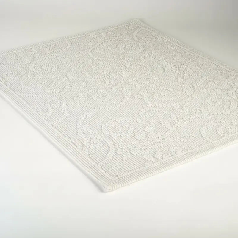 Paisley-Vintage-Teppichläufer aus weißer Baumwolle von Evelyn Kahle – stilvoller Vorleger für Bad, Flur oder Wohnbereich
