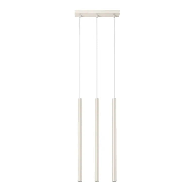 3-flammige Pendelleuchte Pastello in Beige, moderne Hängeleuchte mit elegantem Zylinderdesign