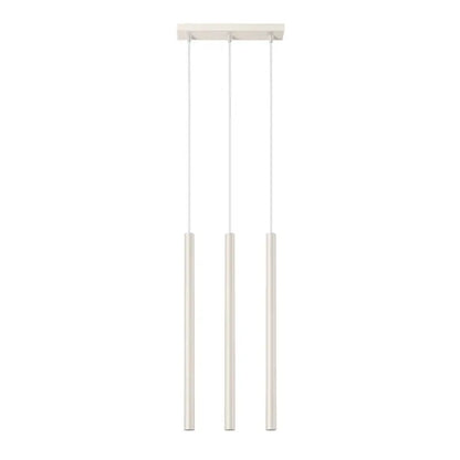 3-flammige Pendelleuchte Pastello in Beige, moderne Hängeleuchte mit elegantem Zylinderdesign