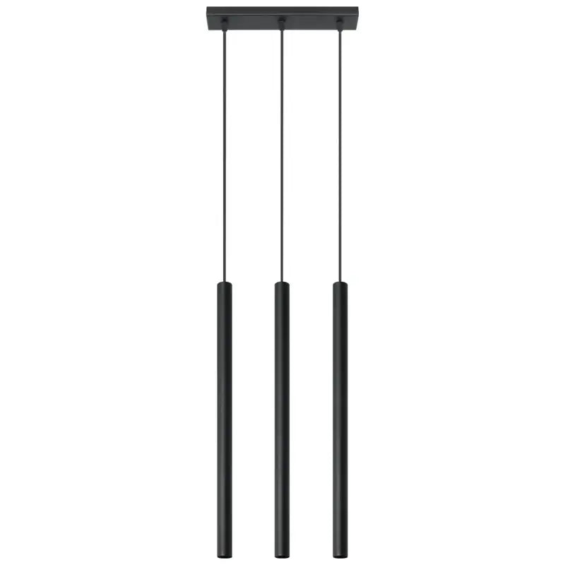 3-flammige Pendelleuchte Pastello in Schwarz, moderne minimalistische Hängeleuchte mit schlanken Zylindern