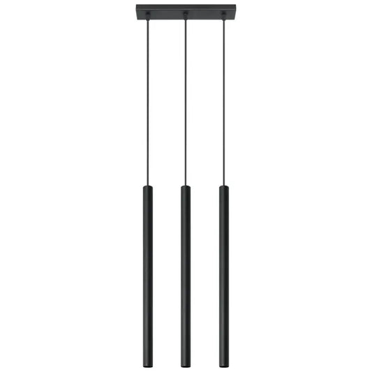 3-flammige Pendelleuchte Pastello in Schwarz, moderne minimalistische Hängeleuchte mit schlanken Zylindern