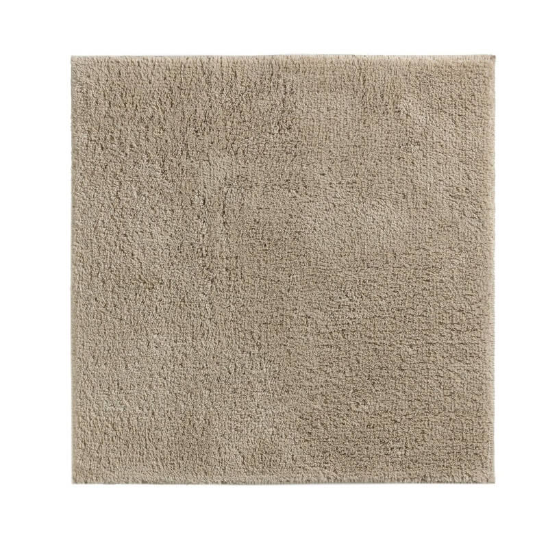 Rutschfeste Badezimmermatte Havana aus Baumwolle, 60x60 cm, Farbe Beige – ideal für Bad und WC