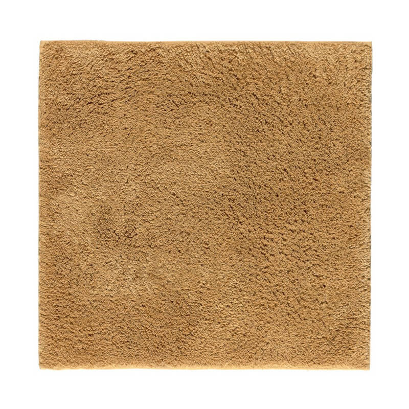 Quadratischer Badezimmervorleger Havannah Caramel 60x60cm aus Baumwolle mit rutschfester Unterseite.