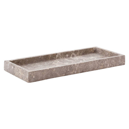 Elegantes rechteckiges Tablett Aquanova Conor aus Beige Marmor: Stilvolle Ablage für Ihr Badezimmer oder Wohnbereich.