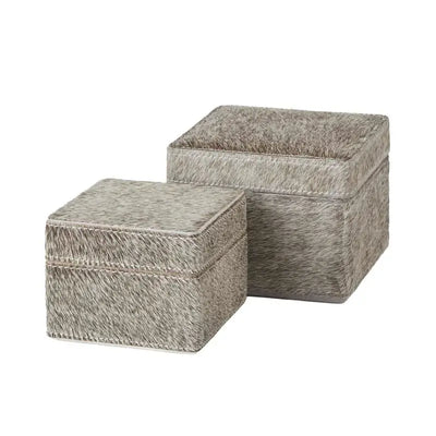 Bad-Aufbewahrungsbox 2er-Set aus Leder Aquanova Java