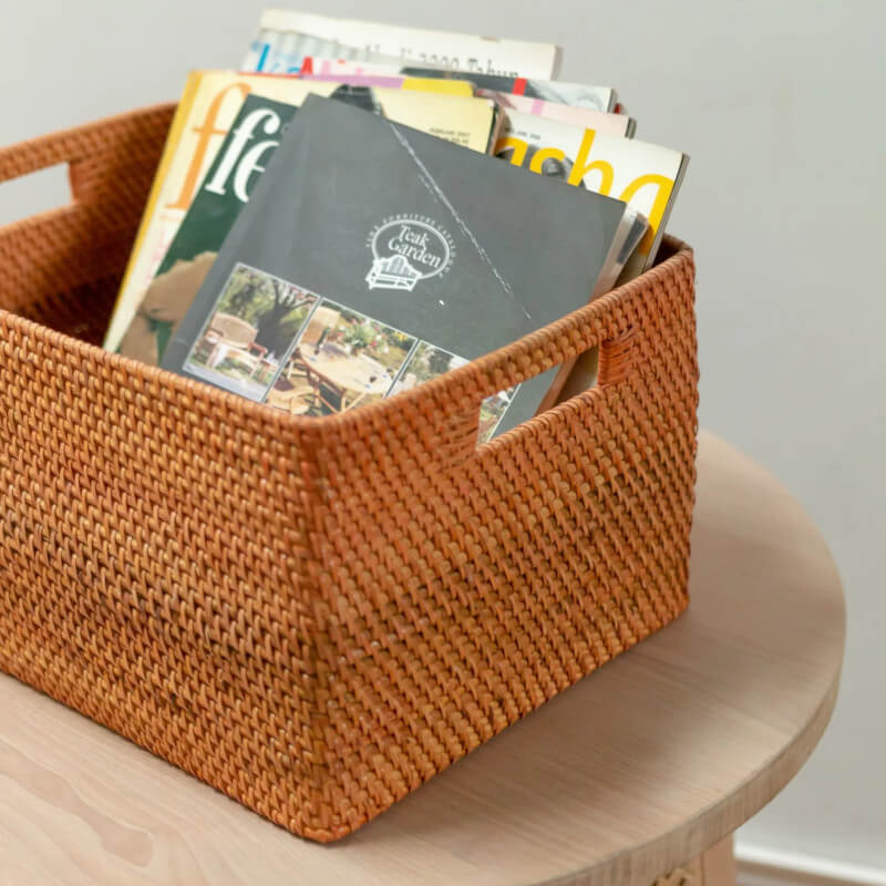 Aufbewahrungskorb "Warsa" aus Rattan: Der Korb ist ein praktischer Korb für Regal, Schrank oder Bad.