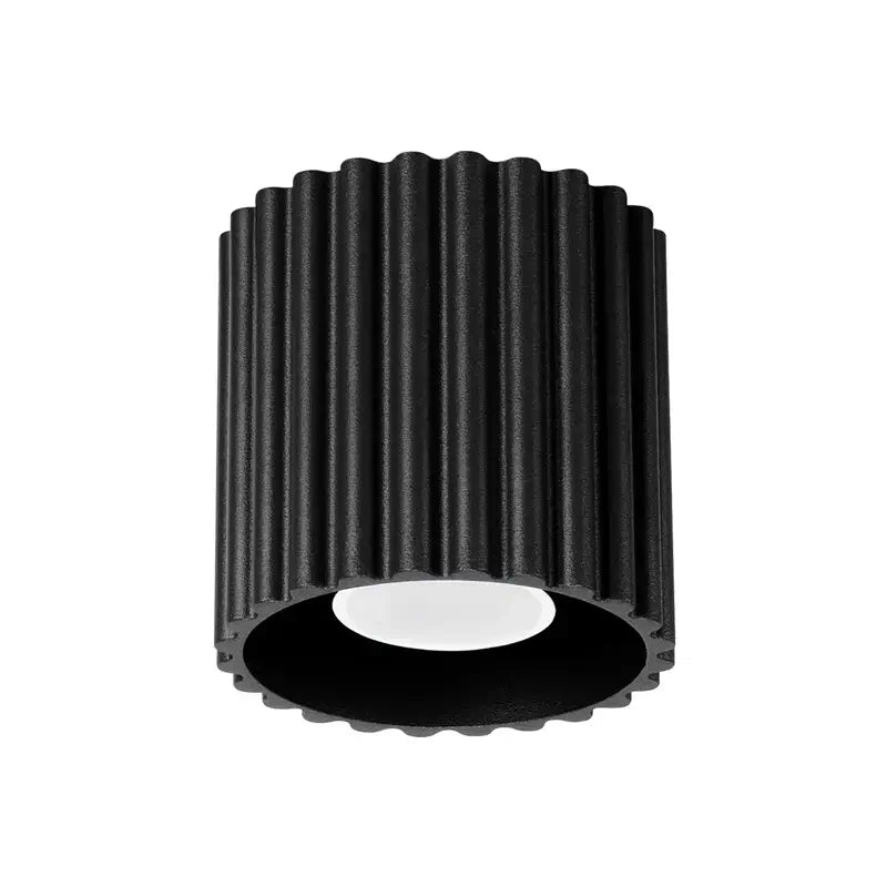 Freigestellter schwarzer Deckenstrahler Aura 1 mit 1-flammiger GU10-Fassung in zylindrischem Design