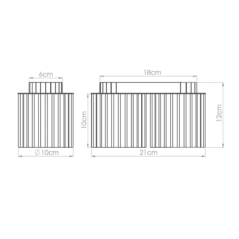2-flammige Deckenleuchte Aura 2 mit zwei GU10-Fassungen im modernen, zylindrischen Design
