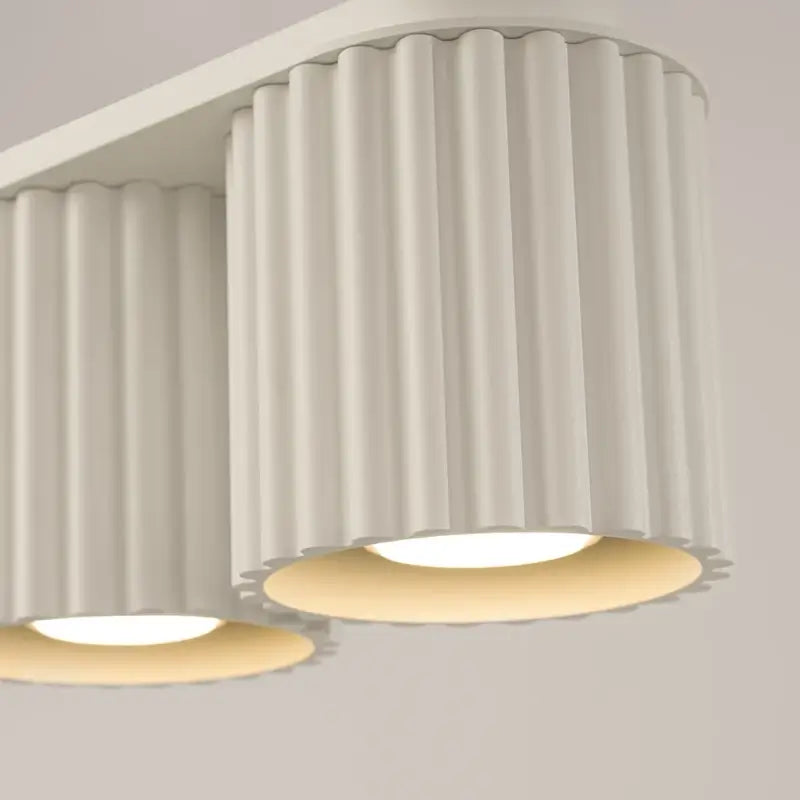 Moderne, ausgefallene 2-flammige Deckenleuchte Aura 2 in Beige mit zwei GU10-Fassungen und zylindrischem Design