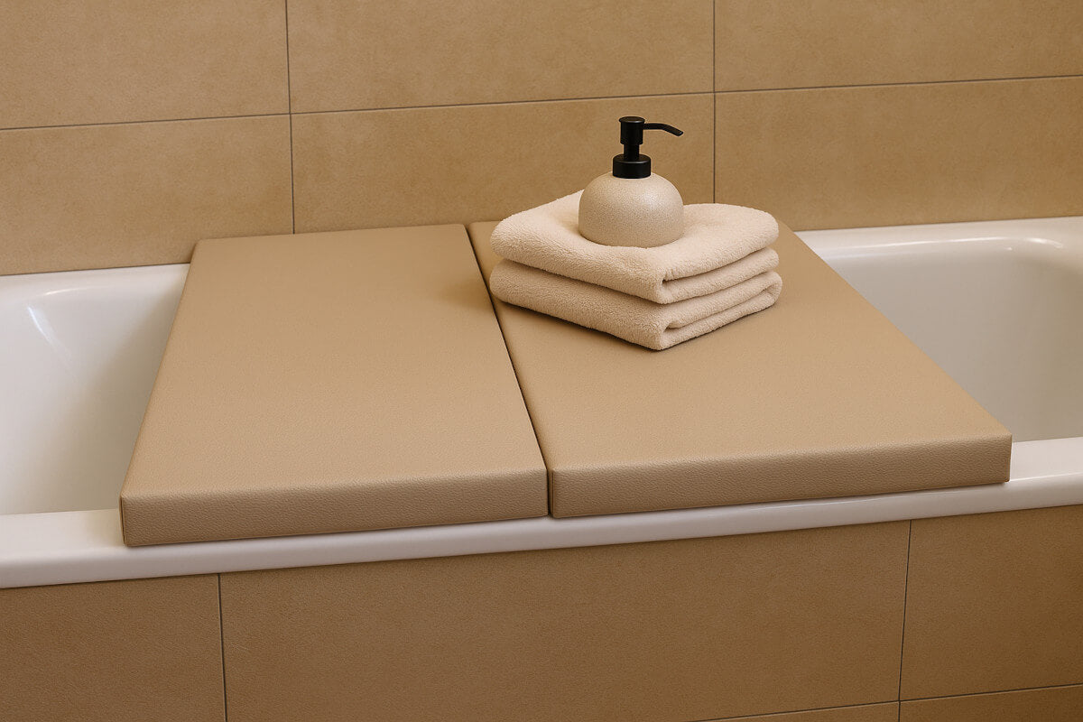 Vielseitige Badewannenabdeckung von Dawelba, passend für verschiedene Wannenformen, ideal zum Schutz und zur Verschönerung deiner Badewanne