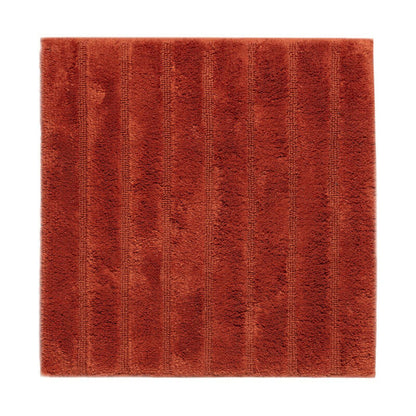 WC-Vorleger California Terracotta 60x60cm, Baumwolle, mit rutschfesten Hoch-Tief-Streifen.