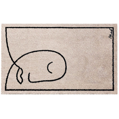 Badematte Beige mit Motiv Modern Maschinenwaschbar