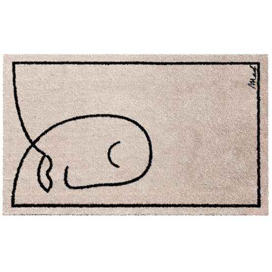 Badematte Beige mit Motiv Modern Maschinenwaschbar
