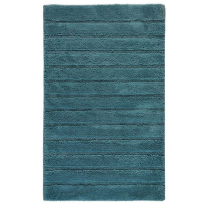  Rutschfeste Badematte California Ocean in Blau-Grün, mit ausgefallenen Hoch-Tief-Streifen für modernes Badezimmer-Design.