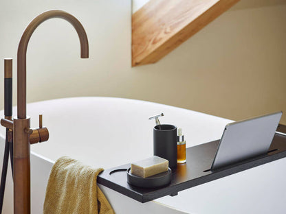 Mink Badewannenbrücke, Schwarz/Holz: Stilvolle Ablage für Ihre Badewanne.
