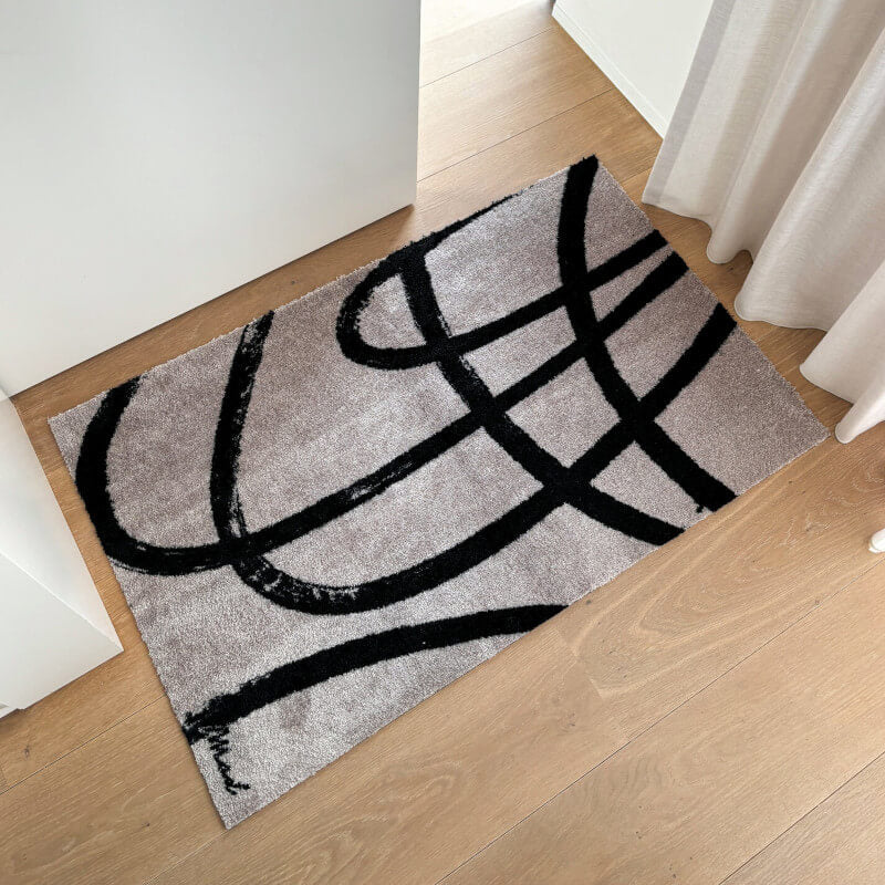 Badezimmermatte Badematte Otto Schwarzes Motiv Beige