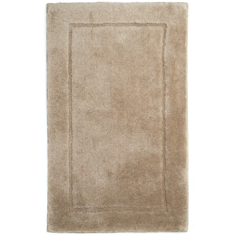 Weiche, rutschfeste Badezimmermatte Orlando in Beige – großer Badezimmerteppich in Naturfarbe Rope