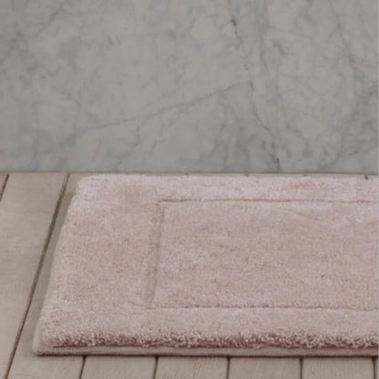 Rutschfeste Badezimmermatte Orlando mit Hoch-Tief-Struktur – pflegeleichter Badezimmerteppich in Rosa Misty Pink