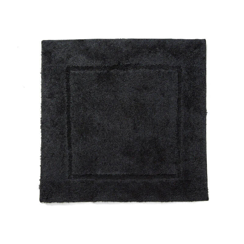 Rutschfeste Badezimmermatte Orlando 60x60 cm, WC-Vorleger in Schwarz – weicher Badteppich für sicheren Halt im Bad