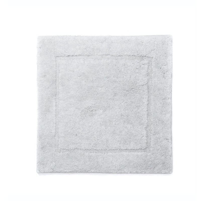 Rutschfeste Badezimmermatte Orlando 60x60 cm, WC-Vorleger in Silber Grau – weicher Badteppich für sicheren Halt im Bad