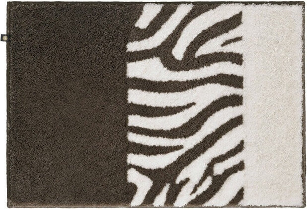 Badezimmermatte Zebra von Rhomtuft in Taupe Jasmin als Maßanfertigung – hochwertige und stilvolle Badematte für ein modernes Badezimmer.