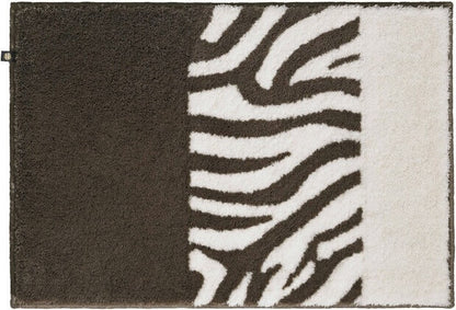 Badezimmermatte Zebra von Rhomtuft in Taupe Jasmin als Maßanfertigung – hochwertige und stilvolle Badematte für ein modernes Badezimmer.