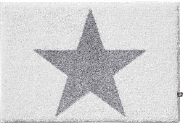Badezimmerteppich Star von Rhomtuft, Maßanfertigung mit Sternenmotiv in Weiß/Edelstahl: Ein Hauch von Glamour für Ihr Badezimmer – dieser maßgefertigte Badezimmerteppich von Rhomtuft mit Sternenmotiv ist ein echter Hingucker.