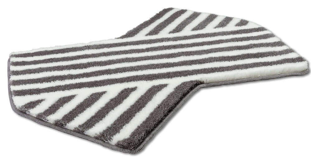 Rhomtuft Puzzle Badezimmerteppich in Weiß/Kiesel: Stilvoller Teppich für Ihr Badezimmer.