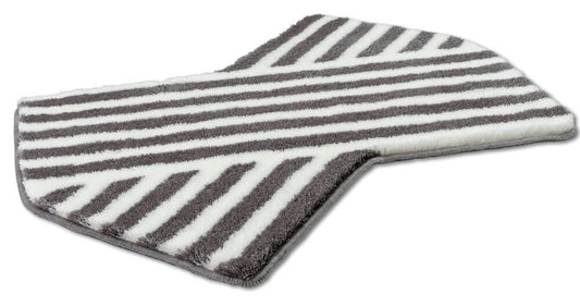 Rhomtuft Puzzle Badezimmerteppich in Weiß/Kiesel: Stilvoller Teppich für Ihr Badezimmer.