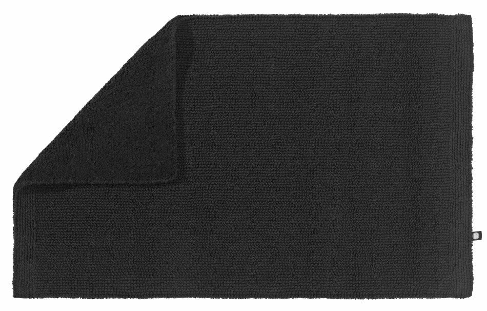 Badezimmerteppich "Pur" in Schwarz: Der Badezimmerteppich aus reiner Baumwolle in Schwarz ist ein stilvoller Teppich.
