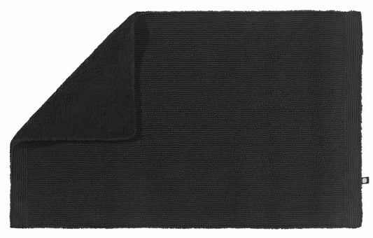 Badezimmerteppich "Pur" in Schwarz: Der Badezimmerteppich aus reiner Baumwolle in Schwarz ist ein stilvoller Teppich.