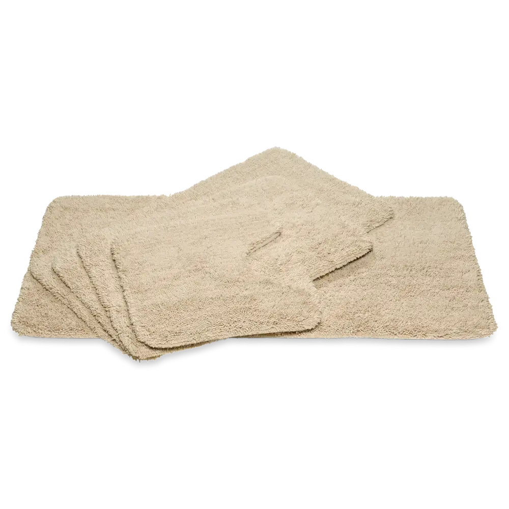 Badematte Houston in Desert Beige von Vandyck mit rutschfester Unterseite für sicheren Halt im Badezimmer.