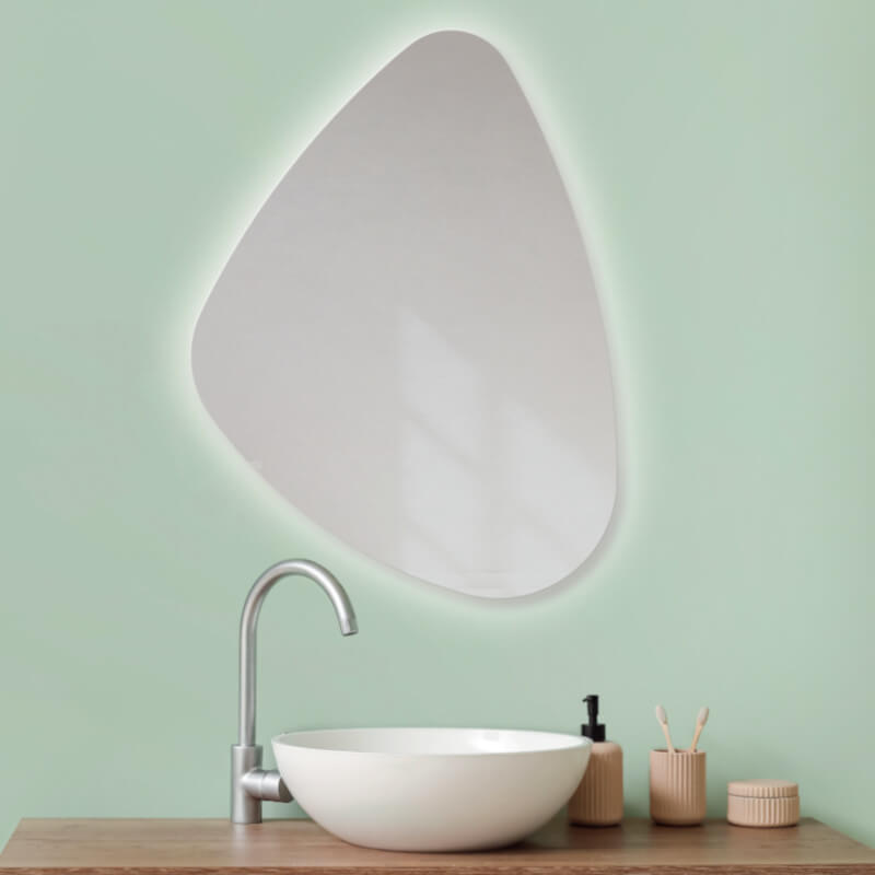 Badspiegel mit LED-Beleuchtung in organischer Form Laguna