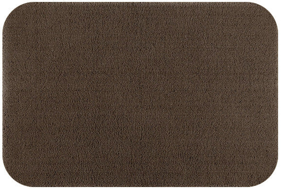 Badteppich/Badezimmerteppich Aspect mit abgerundeten Ecken von Rhomtuft in Mocca, warme Farben für ein gemütliches Bad.