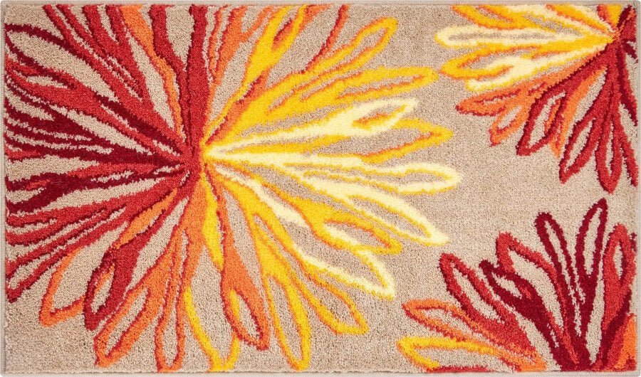 Badteppich/Badezimmervorleger Art Grund Orange (Beige/Gelb), warme Farben für ein gemütliches Bad.