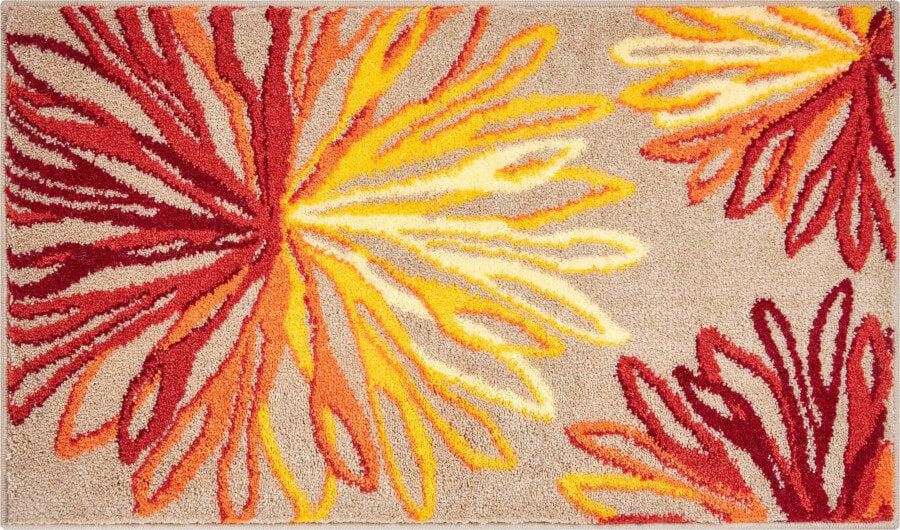 Badteppich/Badezimmervorleger Art Grund Orange (Beige/Gelb), warme Farben für ein gemütliches Bad.