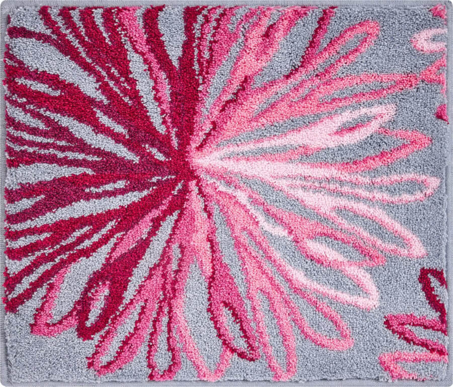Grund Art Badteppich/Badezimmervorleger, Rosa/Grau, 50x60cm: Stilvoller Teppich für Ihr Badezimmer.
