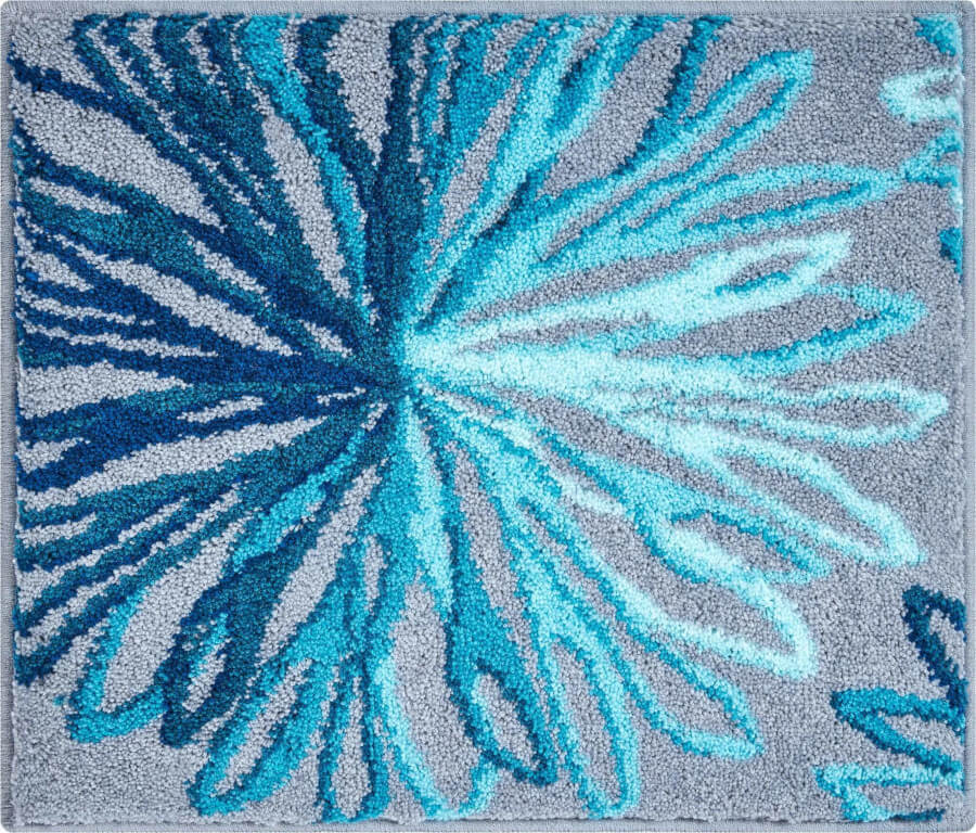 Grund Art Badteppich/Badezimmervorleger, Türkis/Grau, 50x60cm: Farbiger Teppich für Ihr Badezimmer.