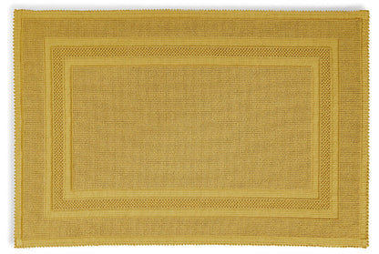 Badteppich/Badvorleger pflegeleicht Gala in Gold, luxuriöser Teppich für ein elegantes Bad.