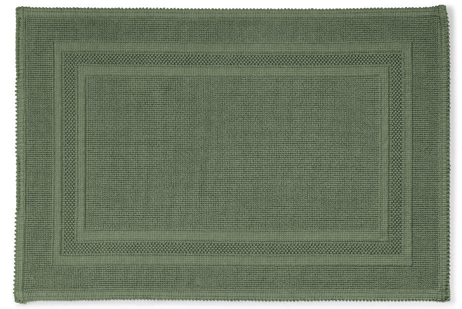 Badteppich/Badvorleger pflegeleicht Gala in Olive, natürliche Farben für ein entspannendes Bad.